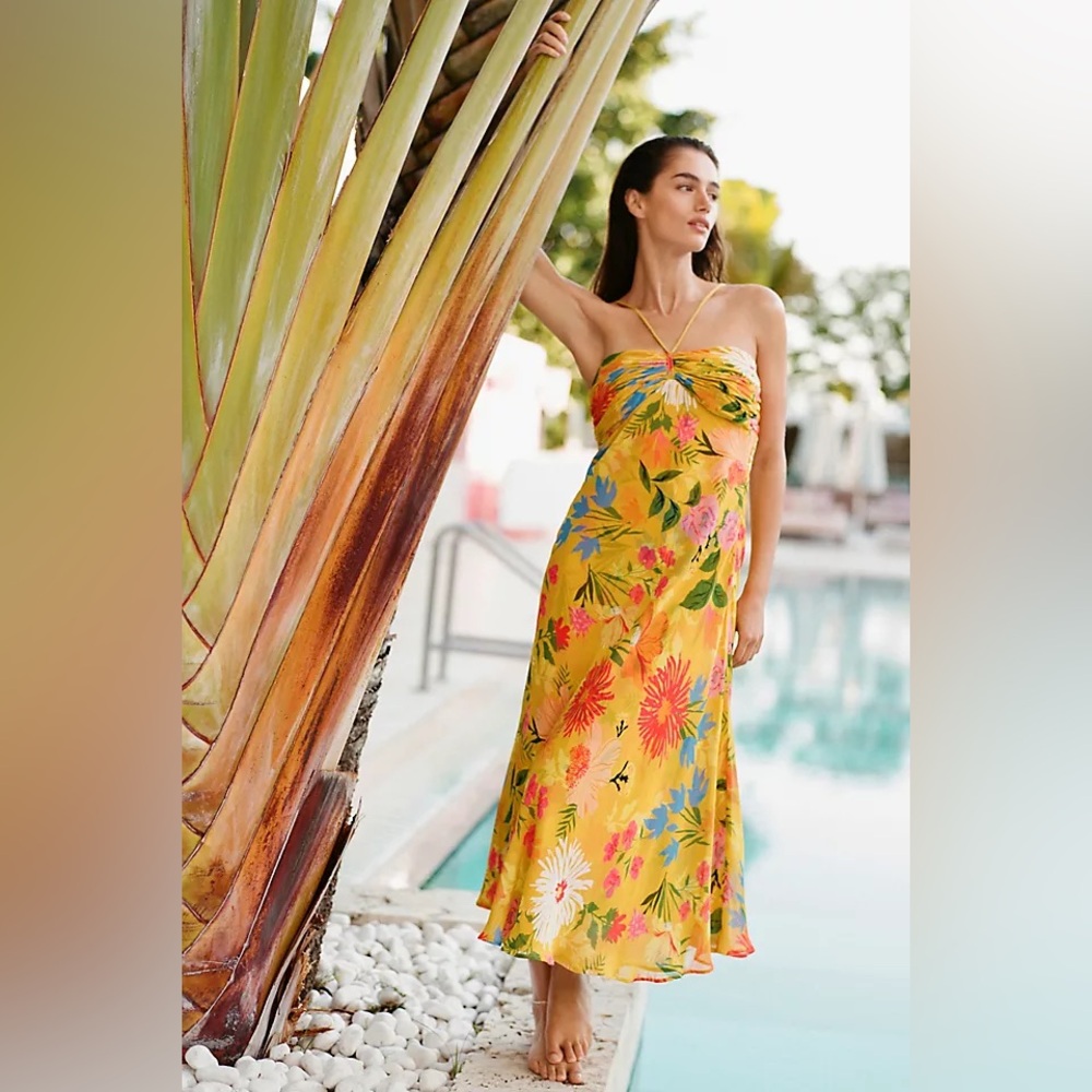 Anthropologie Halter Slip Dress